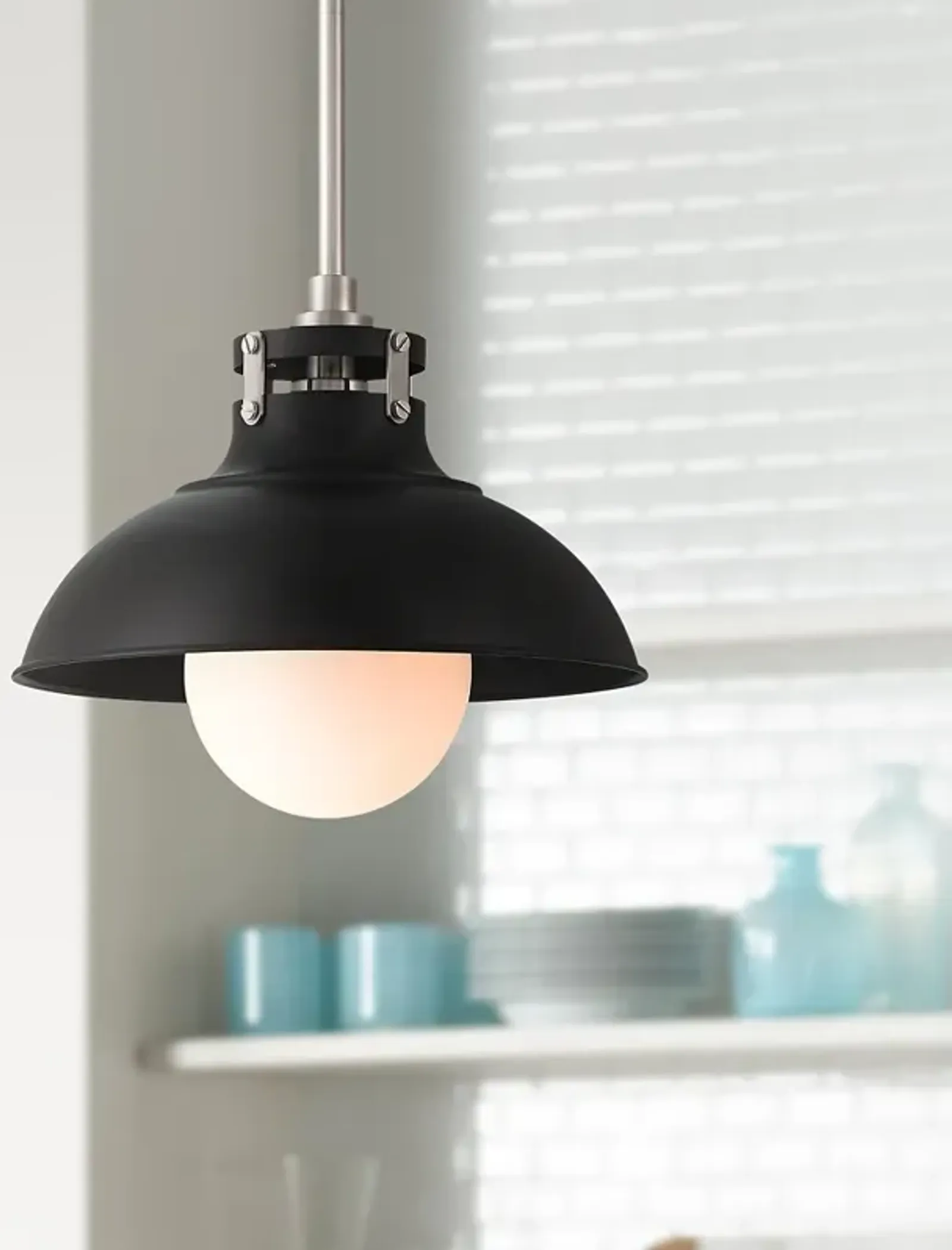 Possini Euro Cynthia 12" Wide Black Mini Pendant Light