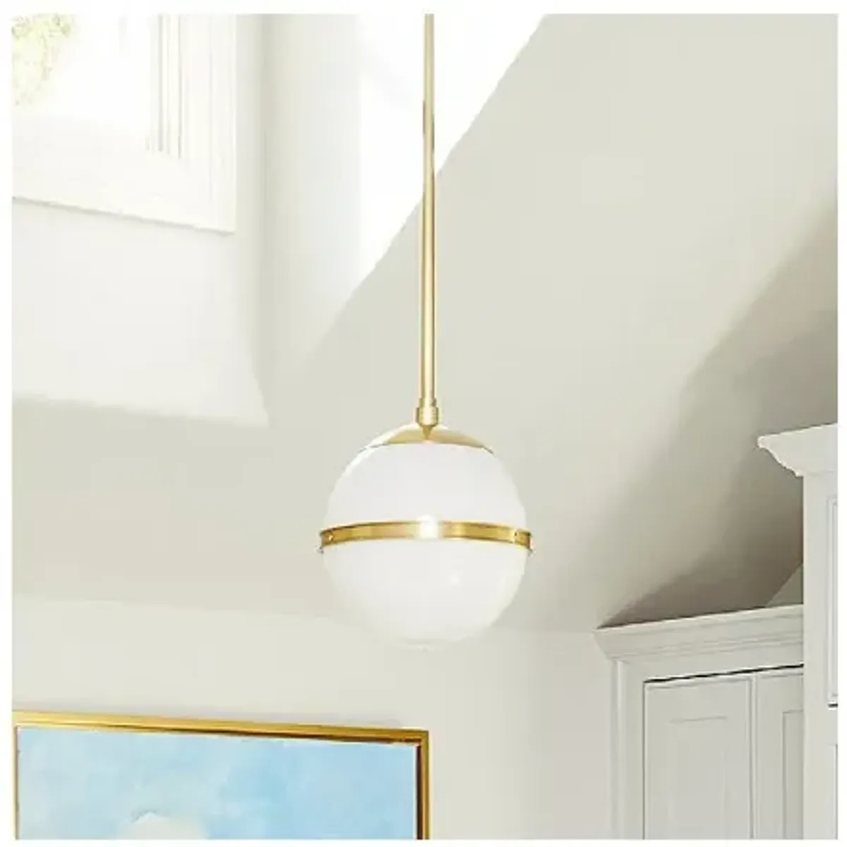 Crystorama Truax 7" Wide Aged Brass Globe Mini Pendant