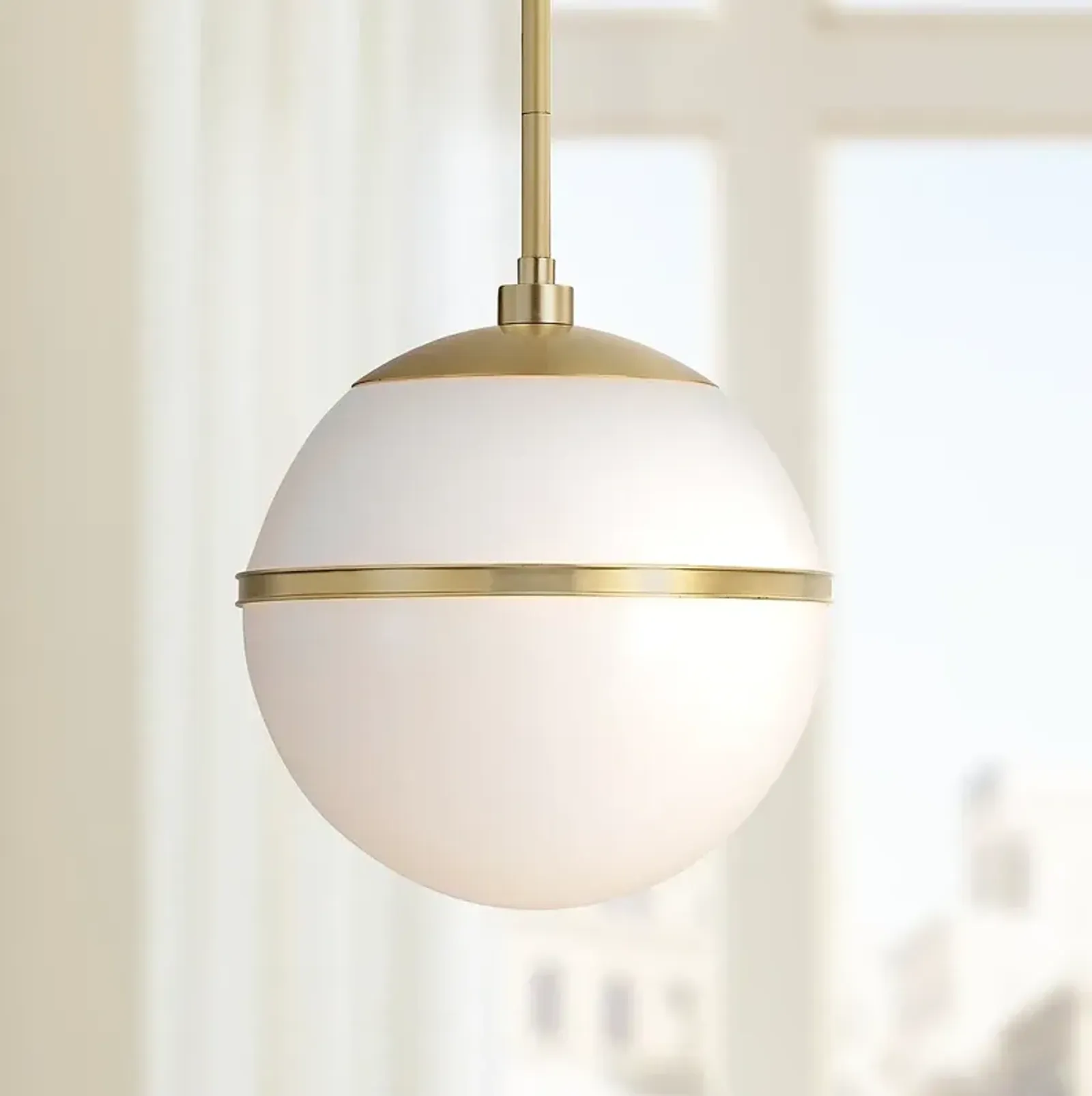 Crystorama Truax 12" Wide Aged Brass Globe Mini Pendant