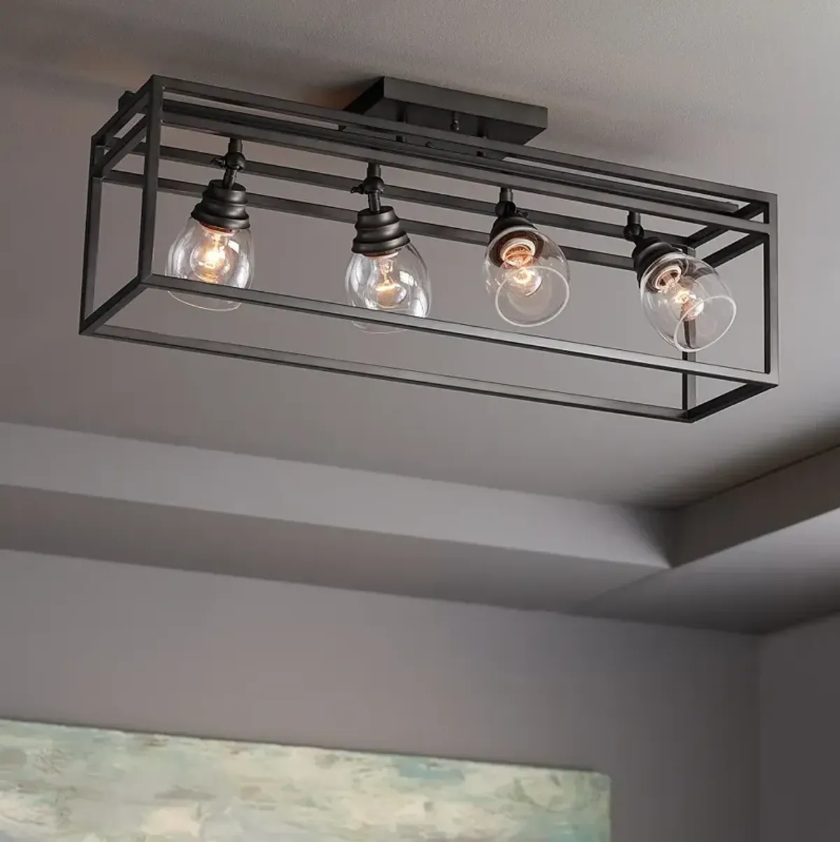 Pro Track Brennan 29 1/2" Wide 4-Light Bronze Cage Track Fixture