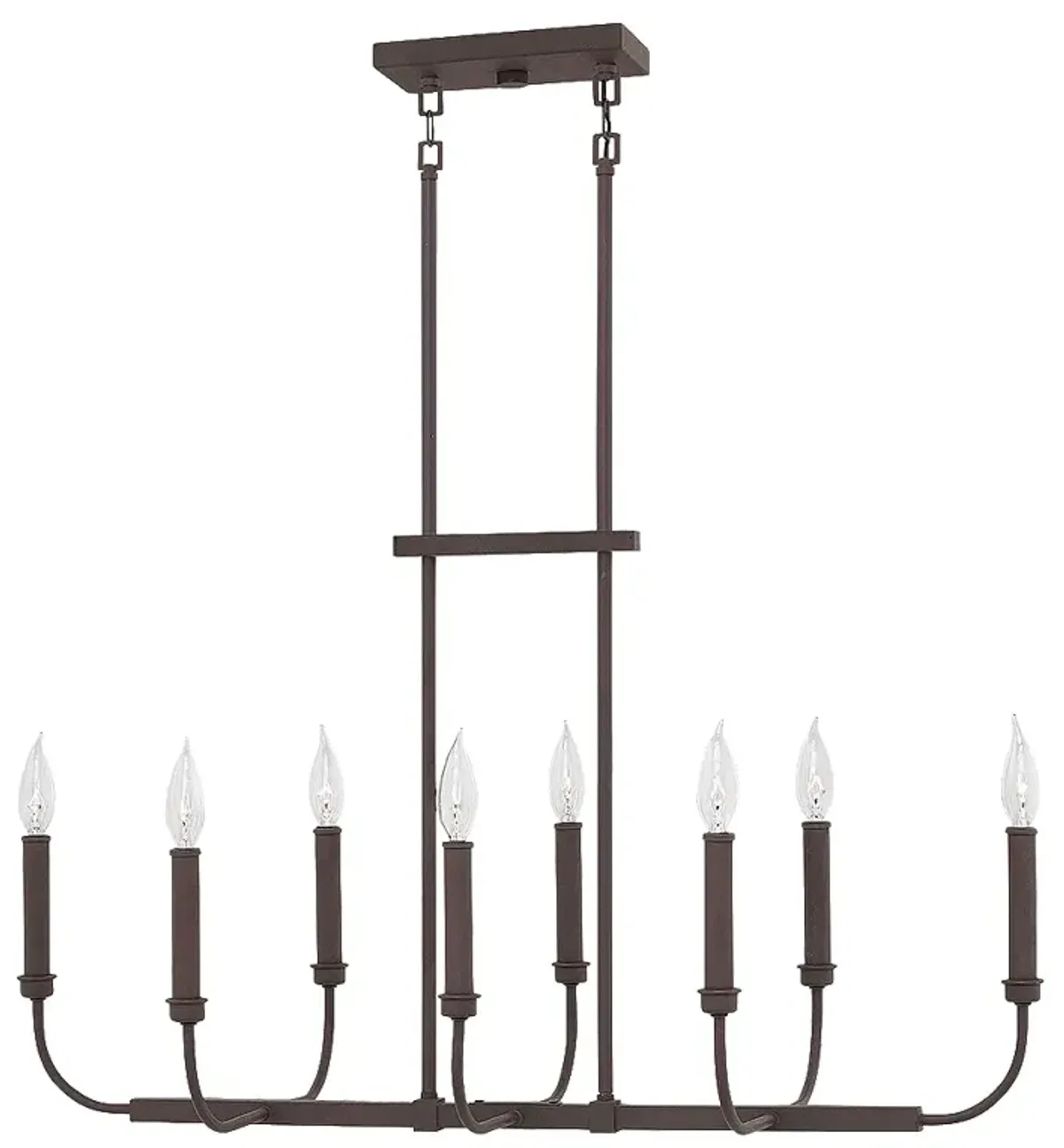 Chandelier Alister-Eight Light Linear-Buckeye Bronze