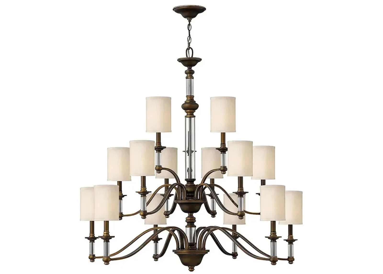 Hinkley Sussex 47" Wide Three Tier English Bronze Large Chandelier