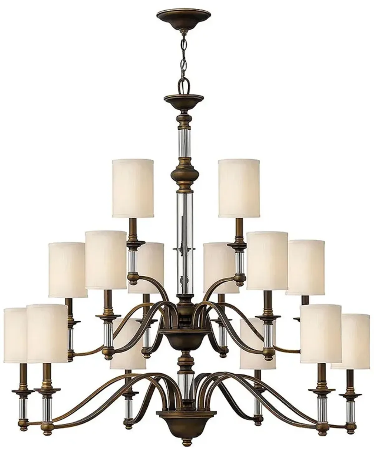 Hinkley Sussex 47" Wide Three Tier English Bronze Large Chandelier