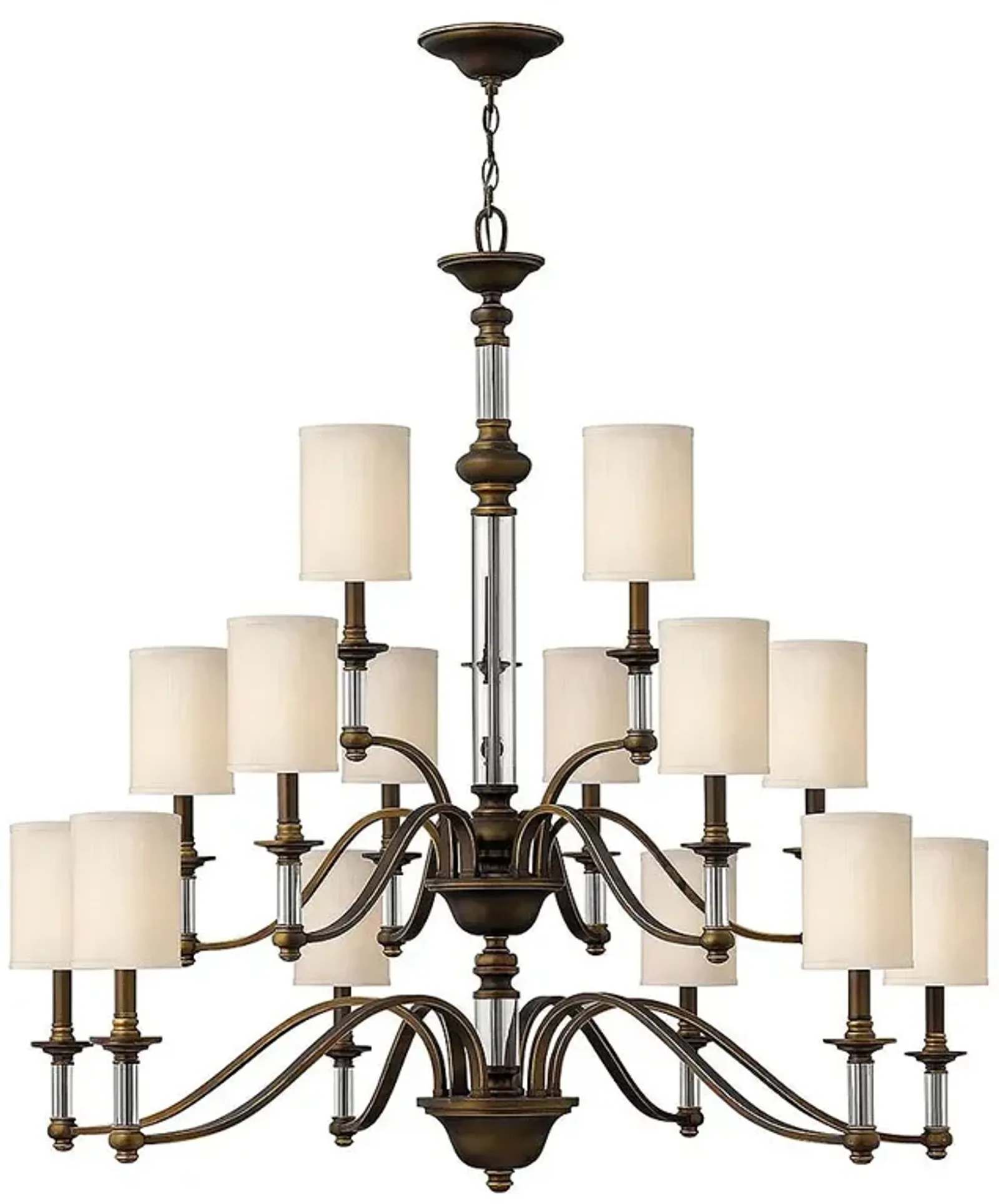 Hinkley Sussex 47" Wide Three Tier English Bronze Large Chandelier