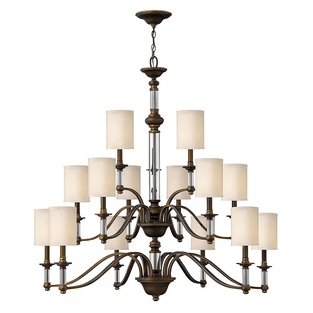 Hinkley Sussex 47" Wide Three Tier English Bronze Large Chandelier