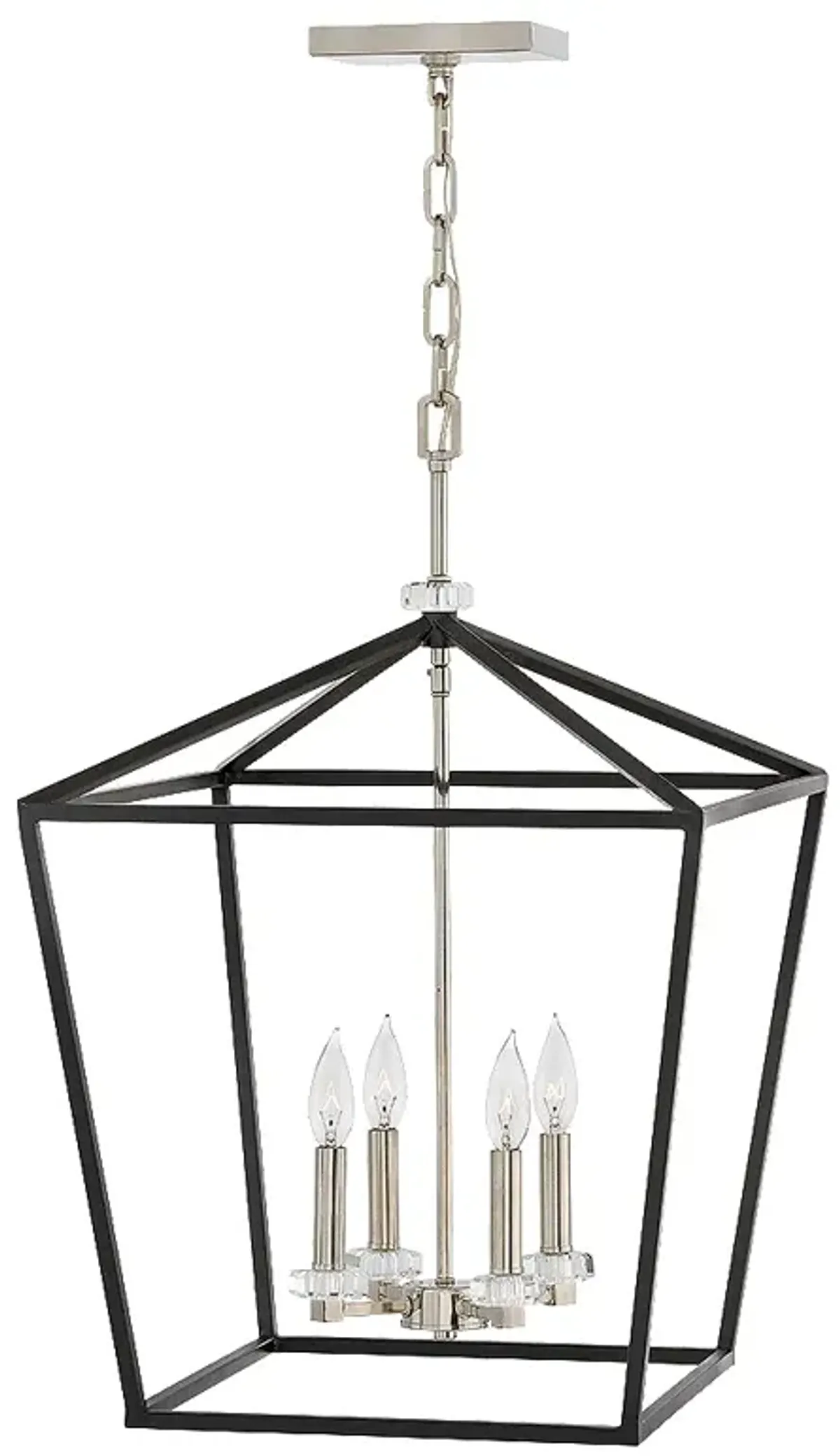 Stinson 18"W Black and Polished Nickel 4-Light Foyer Pendant