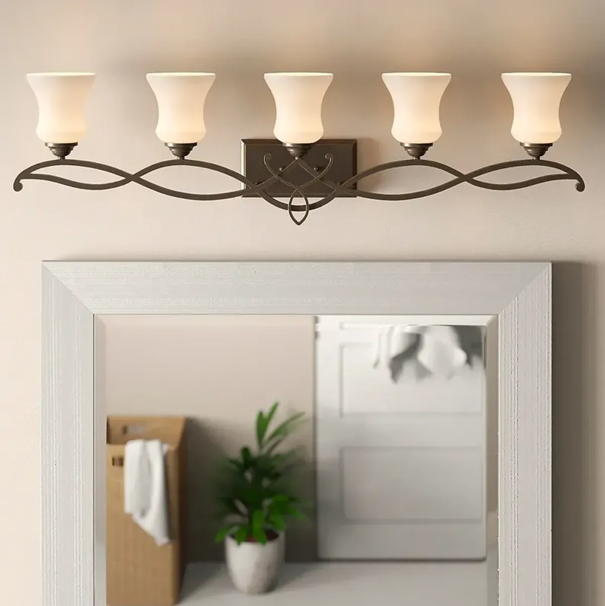 Brooke 41 1/2" Wide Olde Bronze 5-Light Vanity Bath Light