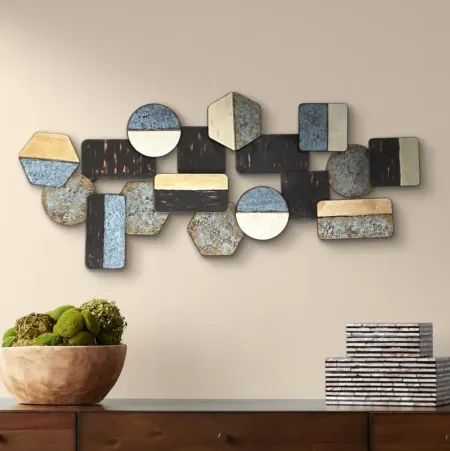 Art Deco Shapes 43 1/2" Wide Abstract Metal Wall Art