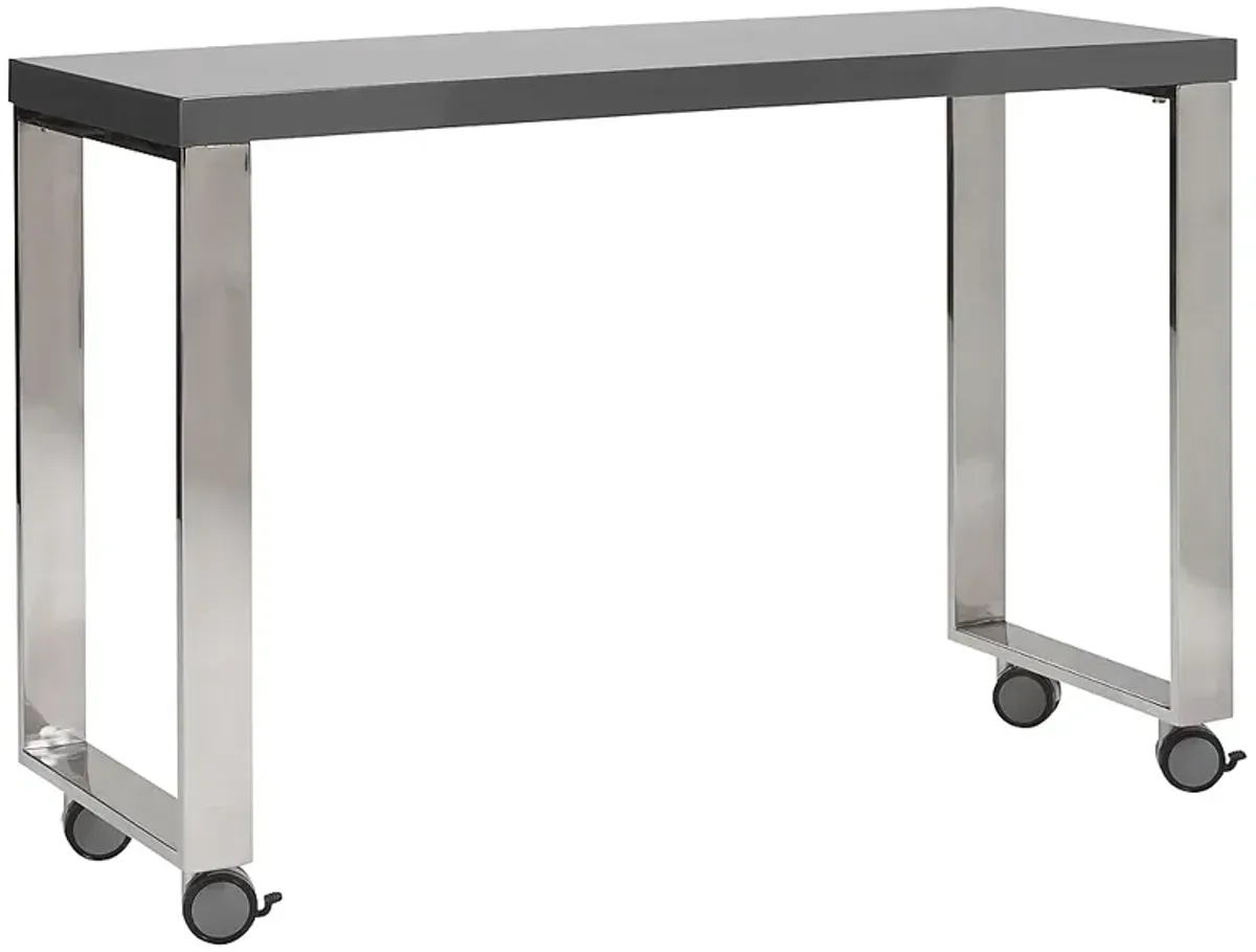 Dillon 39 1/2" Wide Gray and Polished Steel Side Return Desk