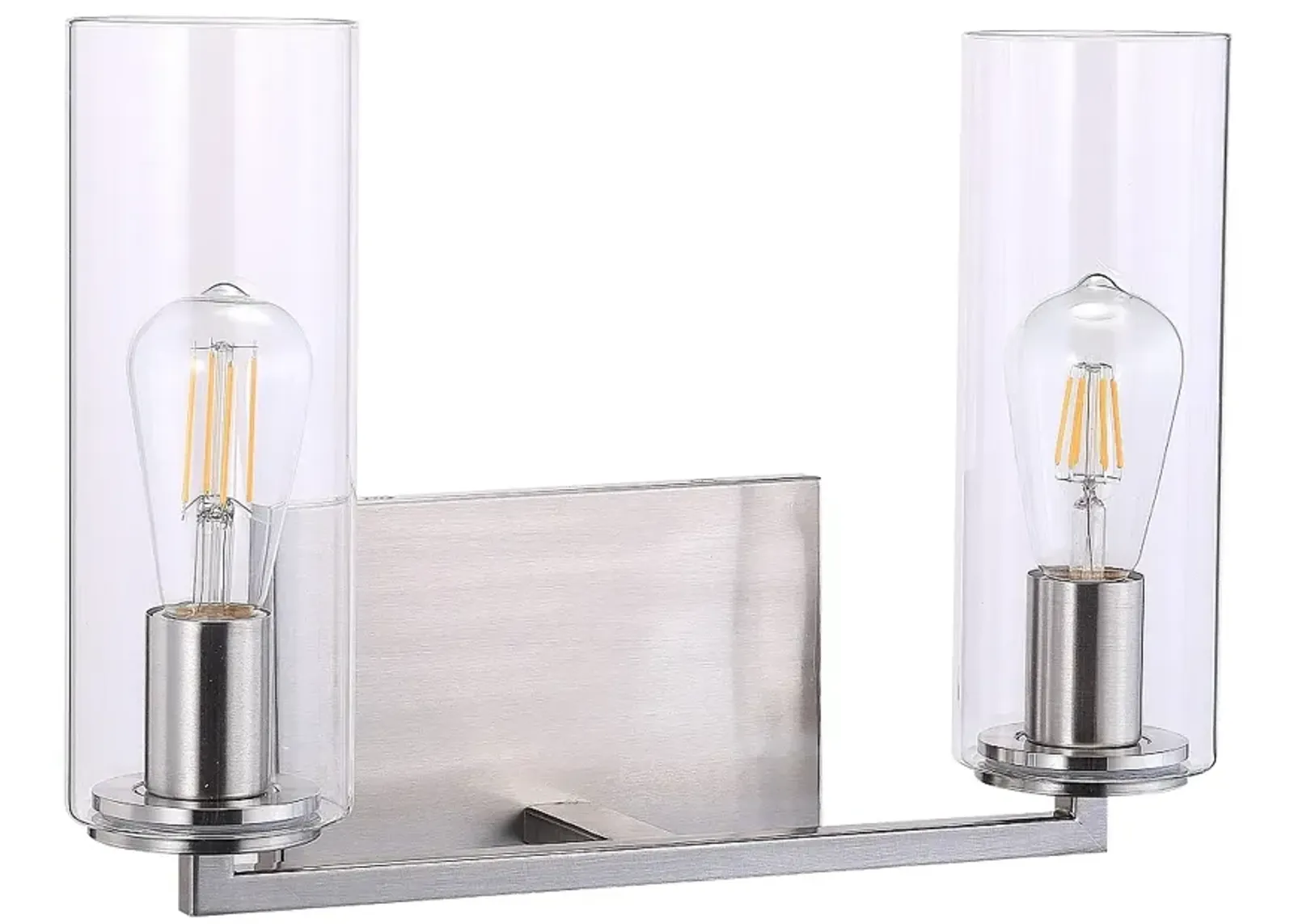 Acacia 11" High Brushed Nickel Metal 2-Light Wall Sconce