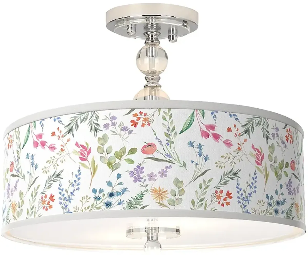 Giclee Gallery Spring's Joy 16" Wide Semi-Flush Ceiling Light