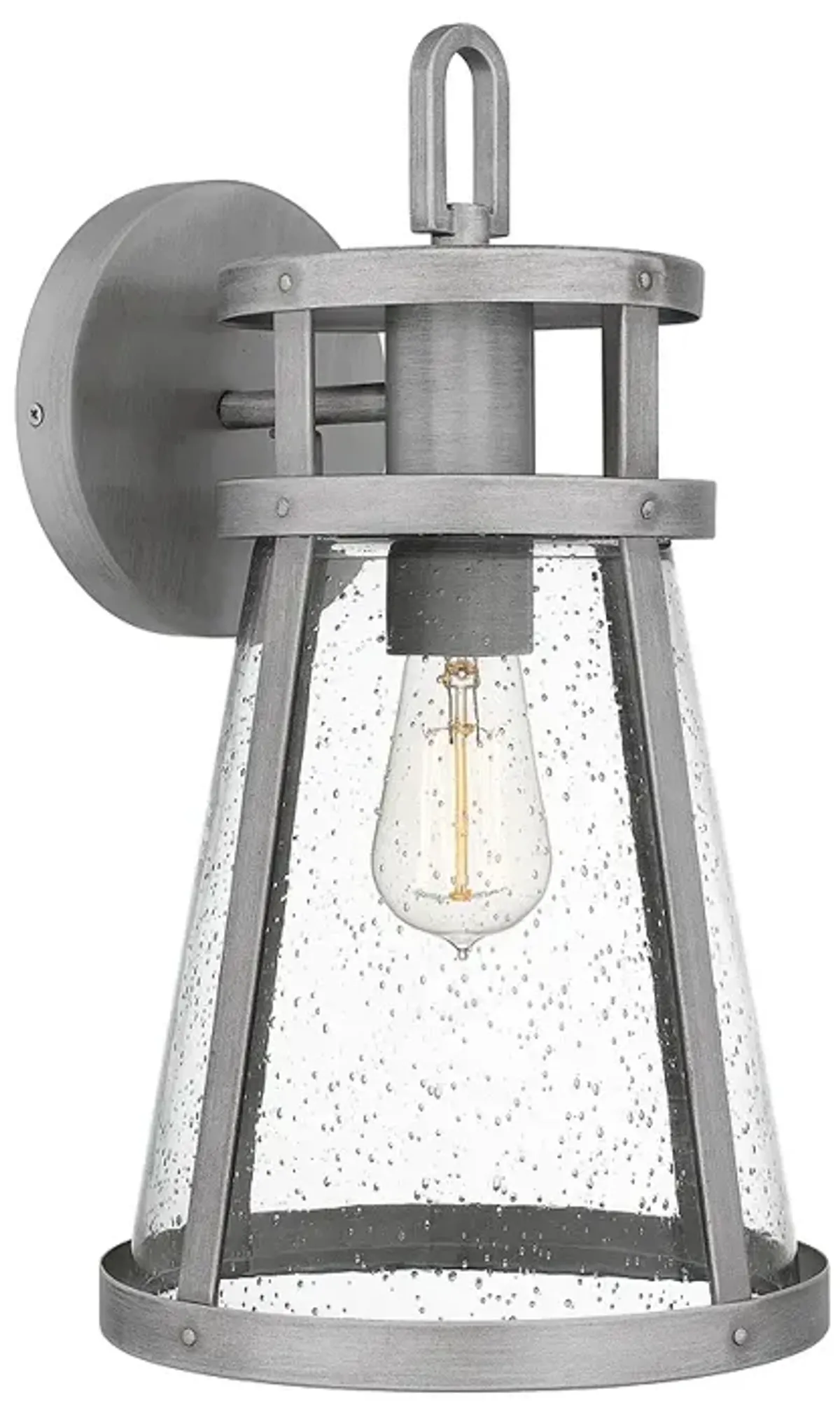 Barber 1-Light Antique Brushed Aluminum Outdoor Wall Lantern