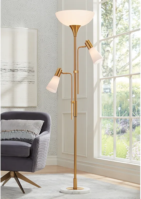 Possini Euro Pharos 71" Tree Torchiere Floor Lamp with Marble Base