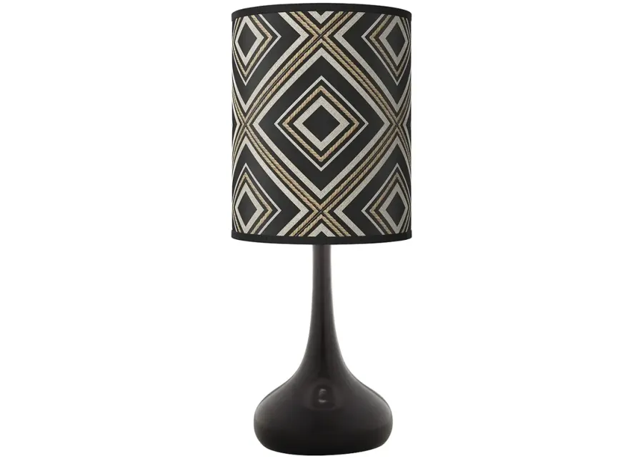 Rhythm Giclee Black Droplet Table Lamp