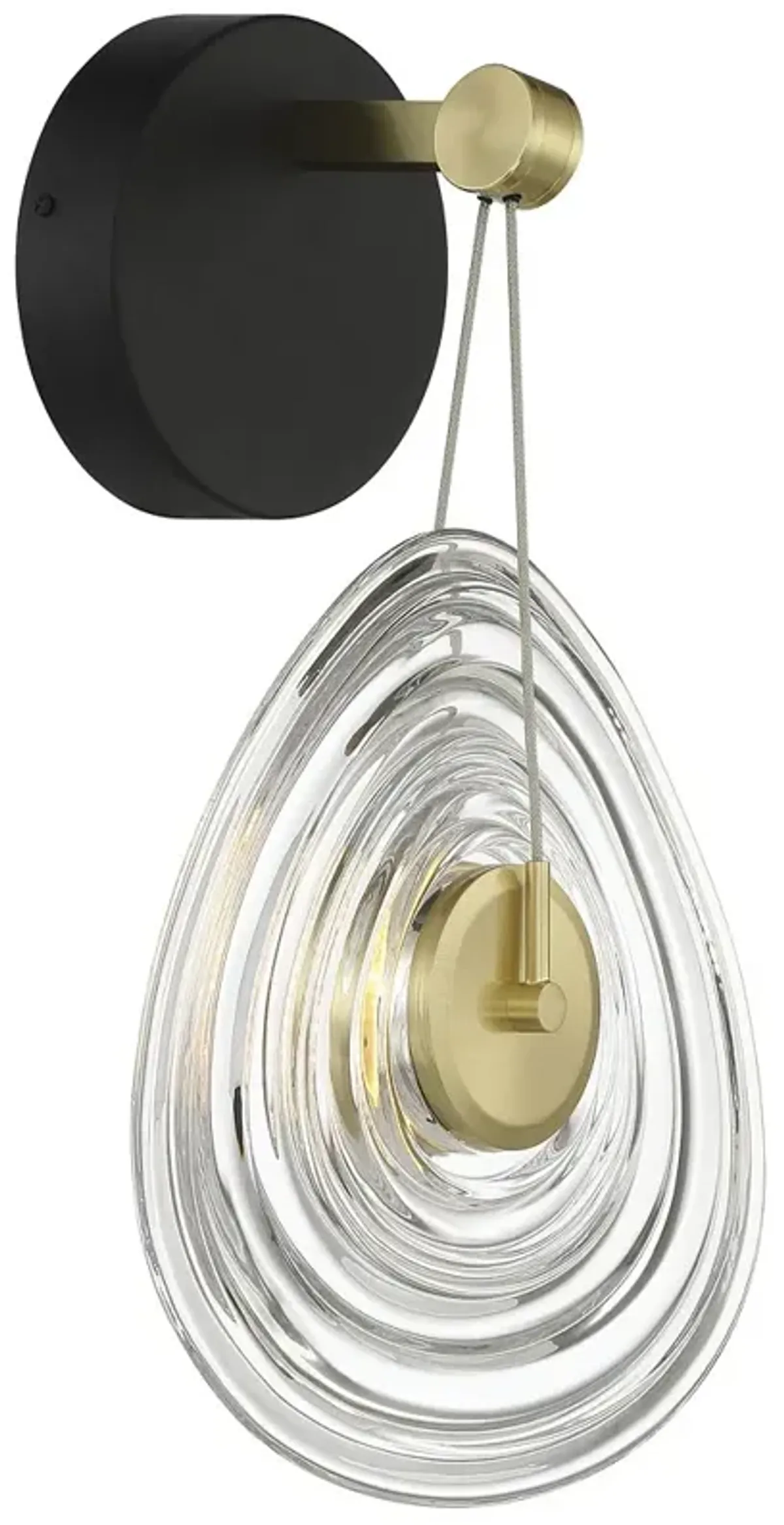 George Kovacs Topknot 1-Light LED Black and Brushed Gold Wall Sconce