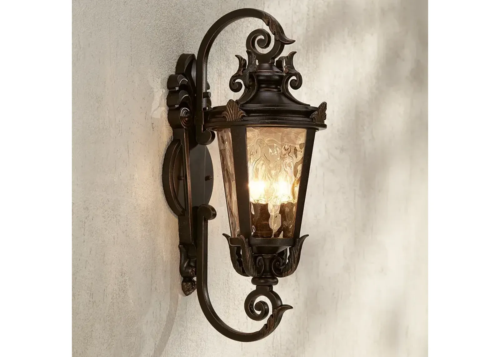 Casa Marseille 21 1/2" Traditional Scroll Bronze Outdoor Wall Light