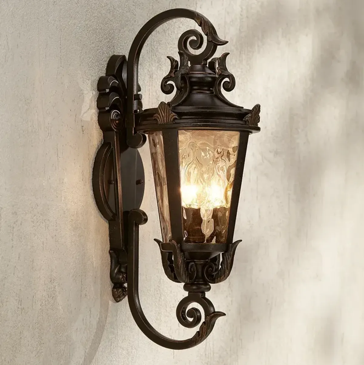 Casa Marseille 21 1/2" Traditional Scroll Bronze Outdoor Wall Light