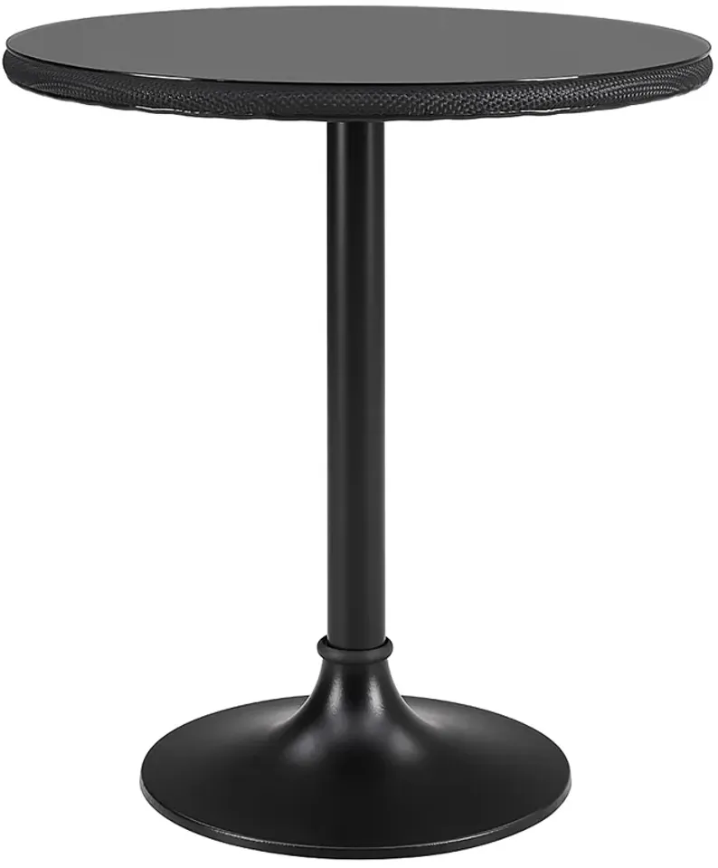Erlend 29 1/4" Wide Matte Black Round Outdoor Dining Table