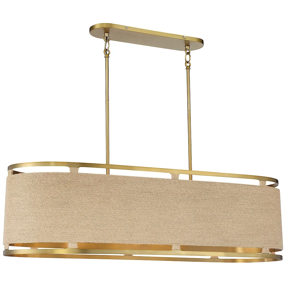 Windward Passage 44"W Soft Brass 8-Light Island Chandelier