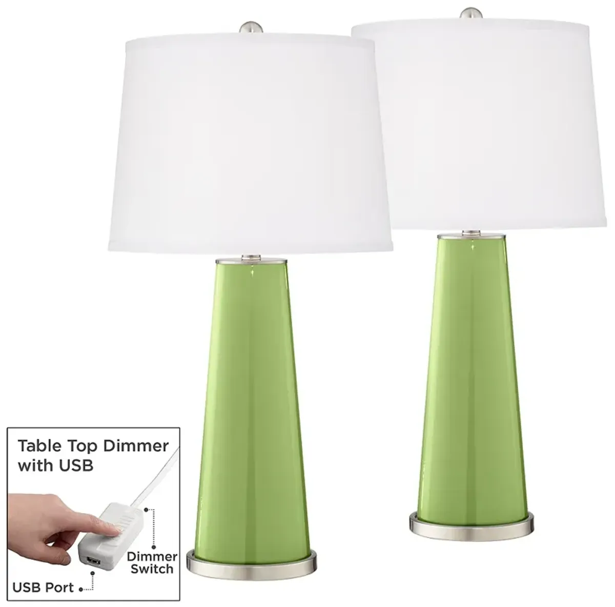 Lime Rickey Leo Table Lamp Set of 2 with Dimmers