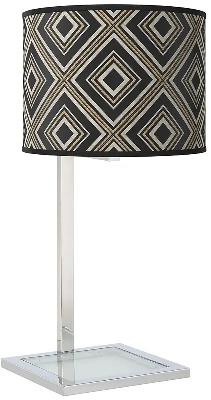 Rhythm Glass Inset Table Lamp