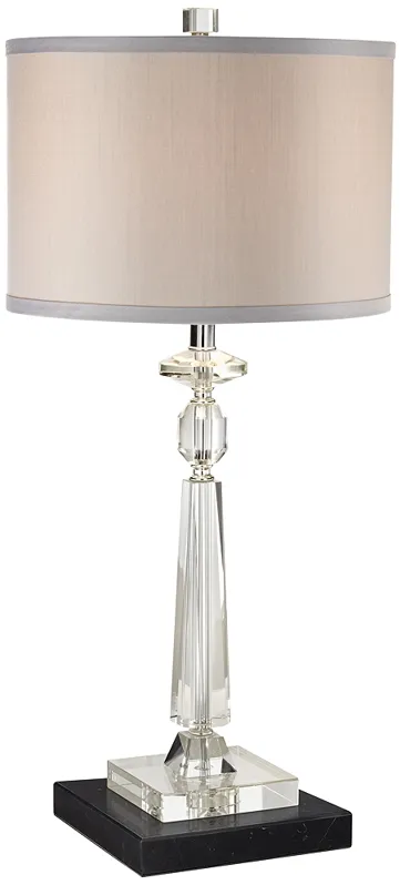 Aline 26 1/2" Crystal Table Lamp with Square Black Marble Riser