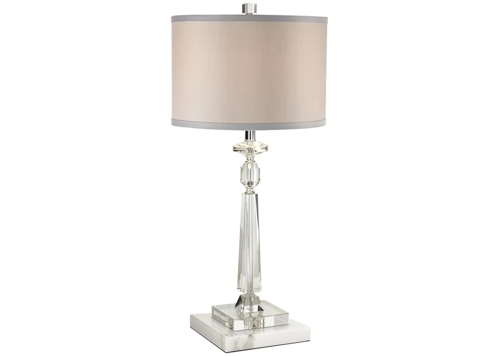 Vienna Full Spectrum Aline 26 1/2" Crystal Lamp and White Marble Riser