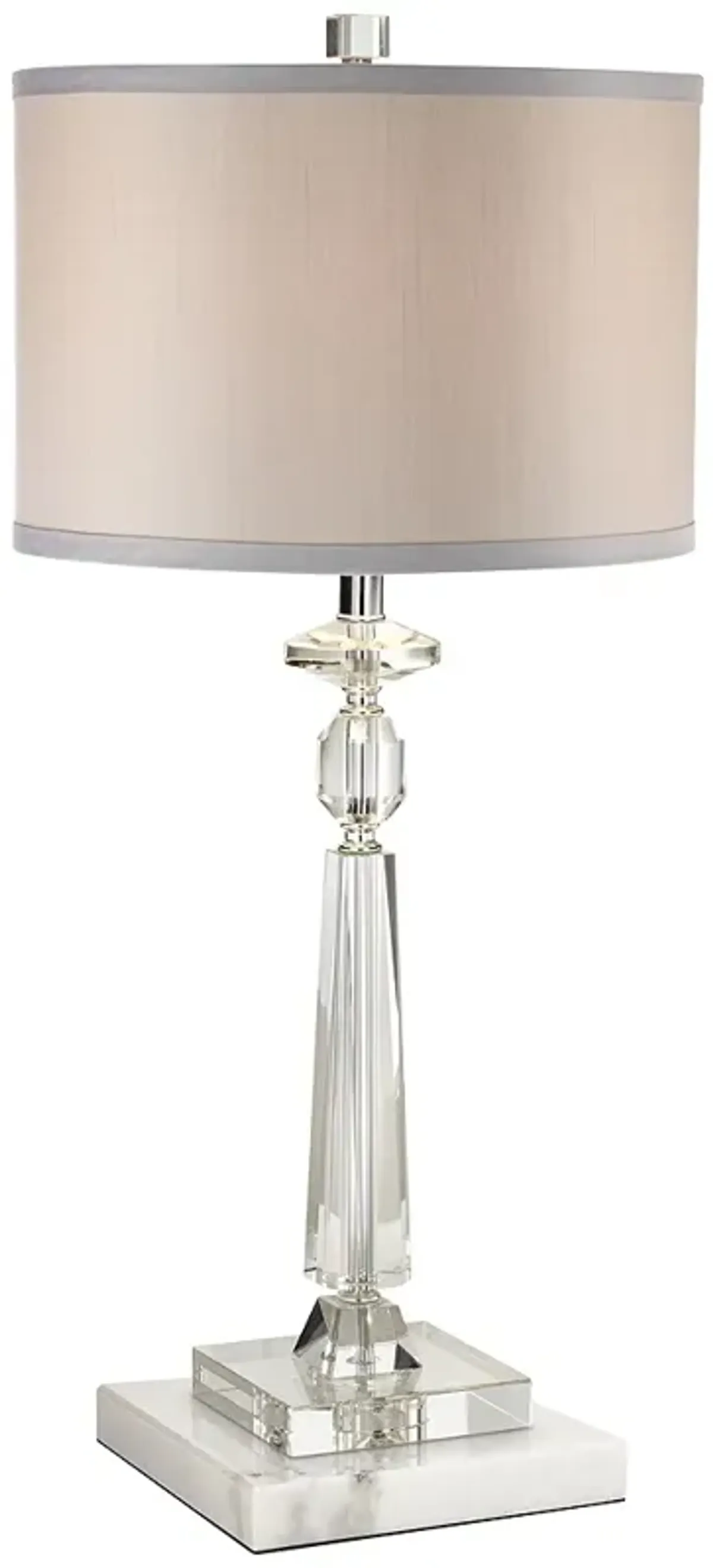 Vienna Full Spectrum Aline 26 1/2" Crystal Lamp and White Marble Riser