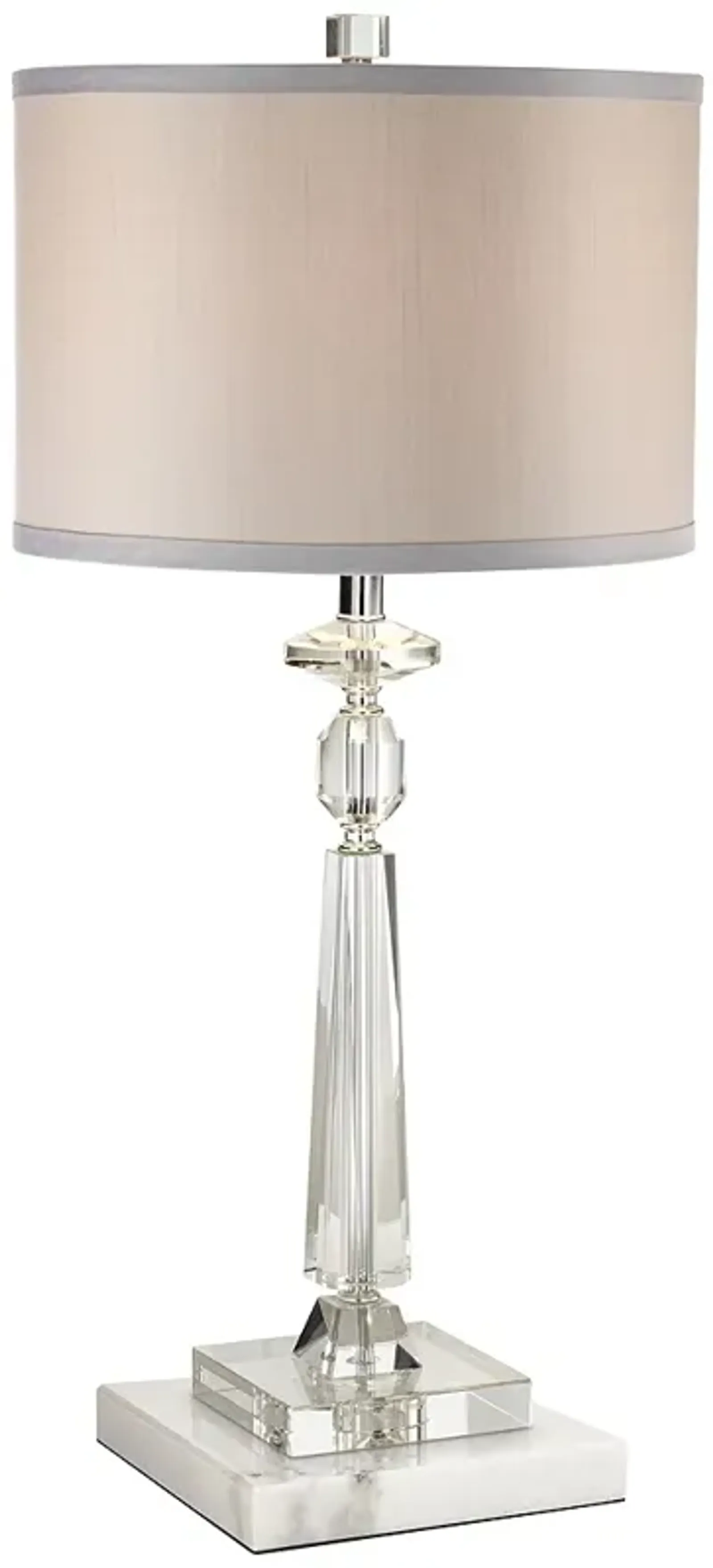 Vienna Full Spectrum Aline 26 1/2" Crystal Lamp and White Marble Riser