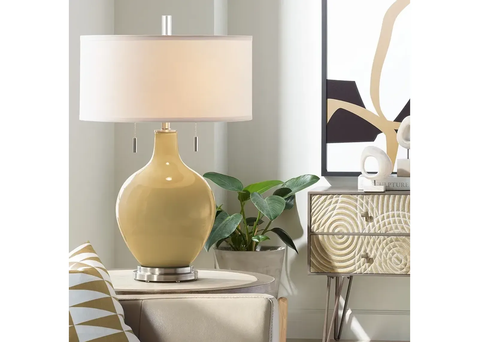 Color Plus Toby 28" High Modern Empire Gold Table Lamp