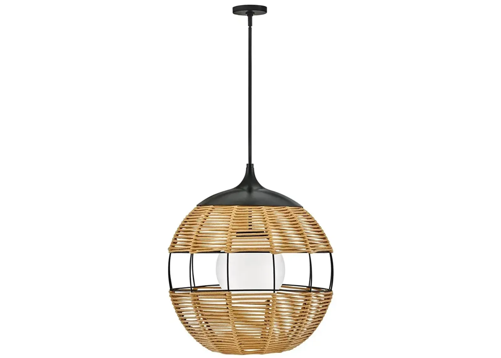 Hinkley Maddox 26"H Black and Natural Outdoor Hanging Light