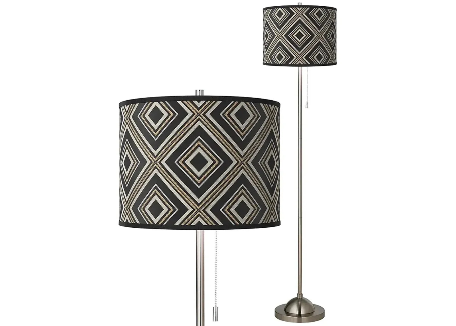 Rhythm Brushed Nickel Pull Chain Floor Lamp