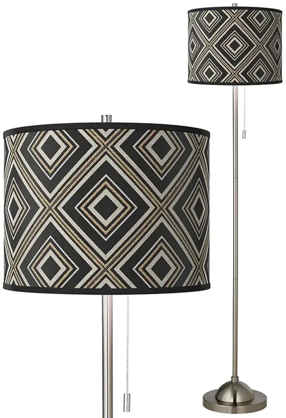 Rhythm Brushed Nickel Pull Chain Floor Lamp