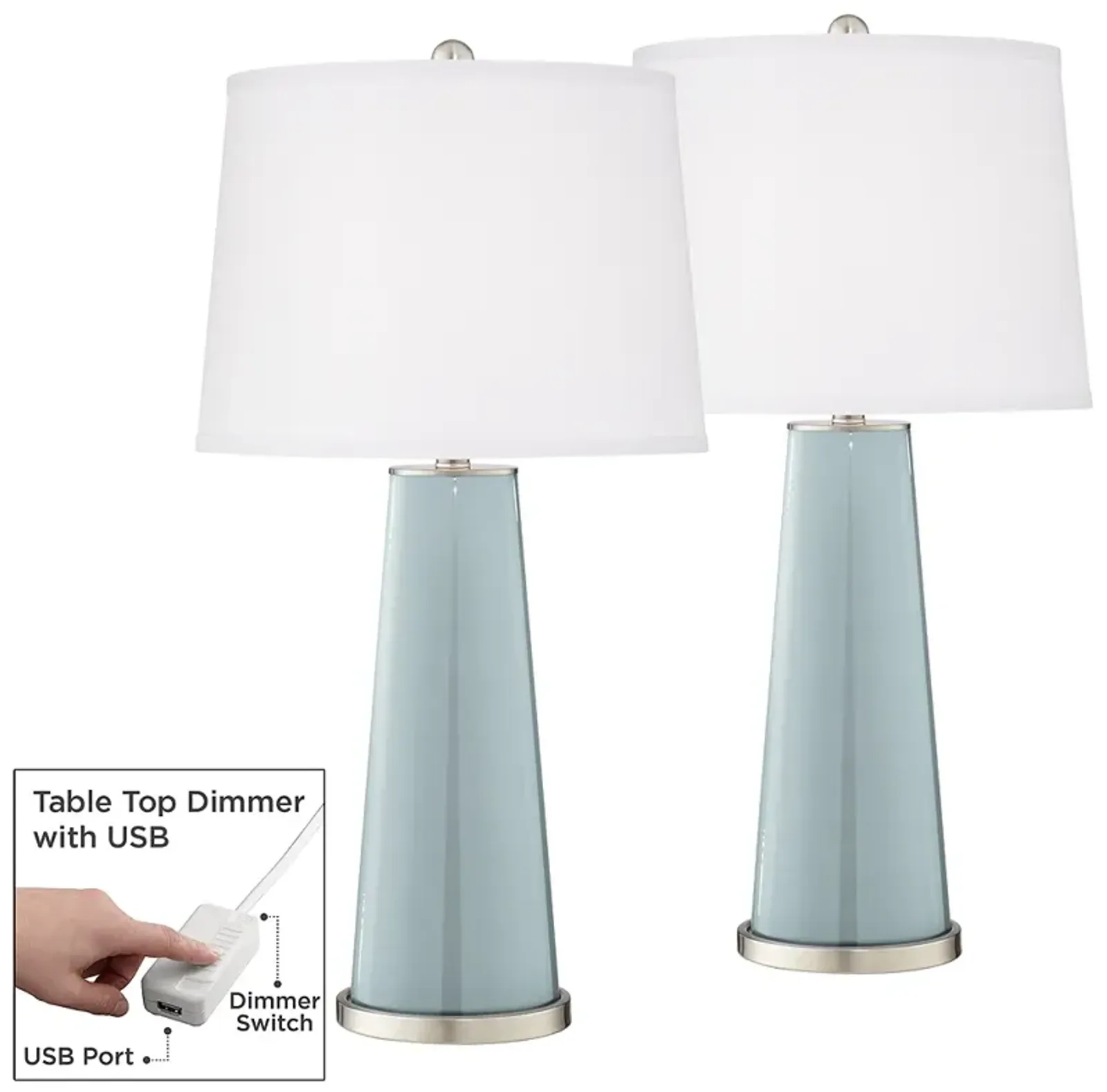 Rain Leo Table Lamp Set of 2 with Dimmers