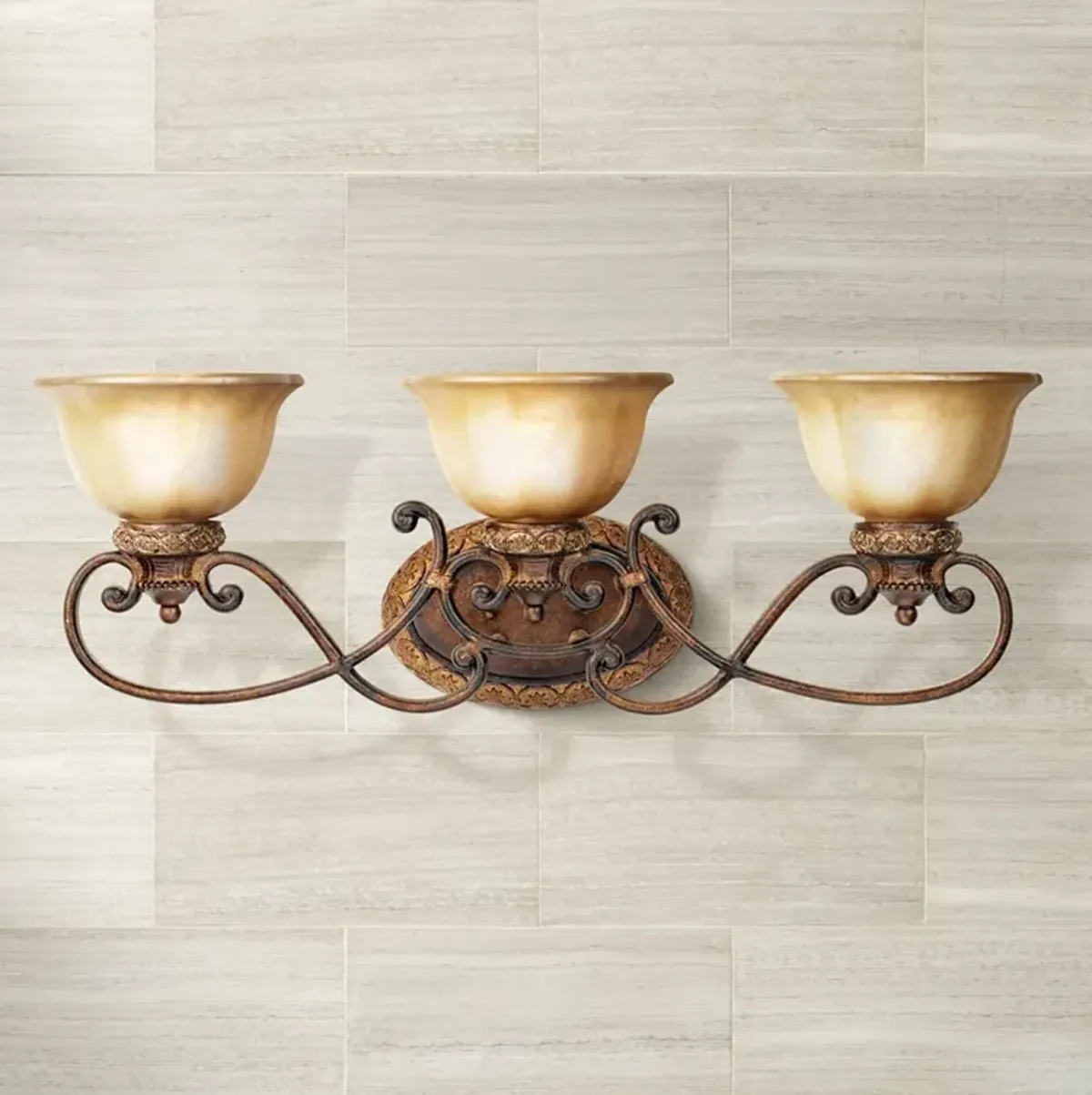 Illuminati Collection 31" Wide Bronze Bathroom Light Fixture