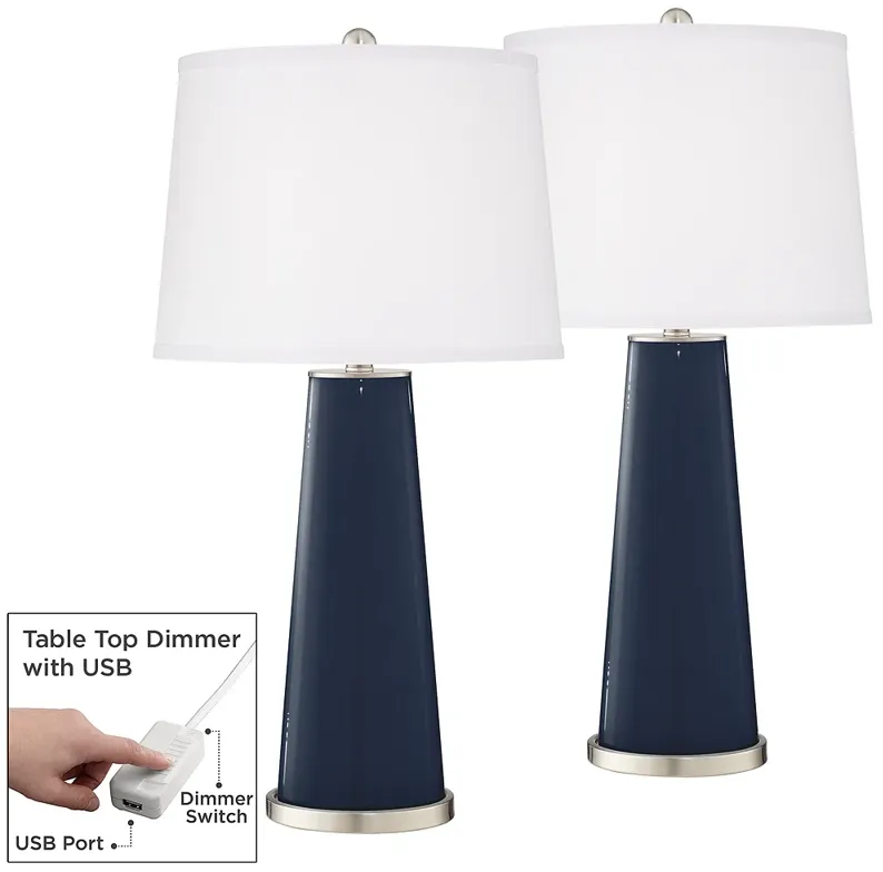 Naval Leo Table Lamp Set of 2 with Dimmers