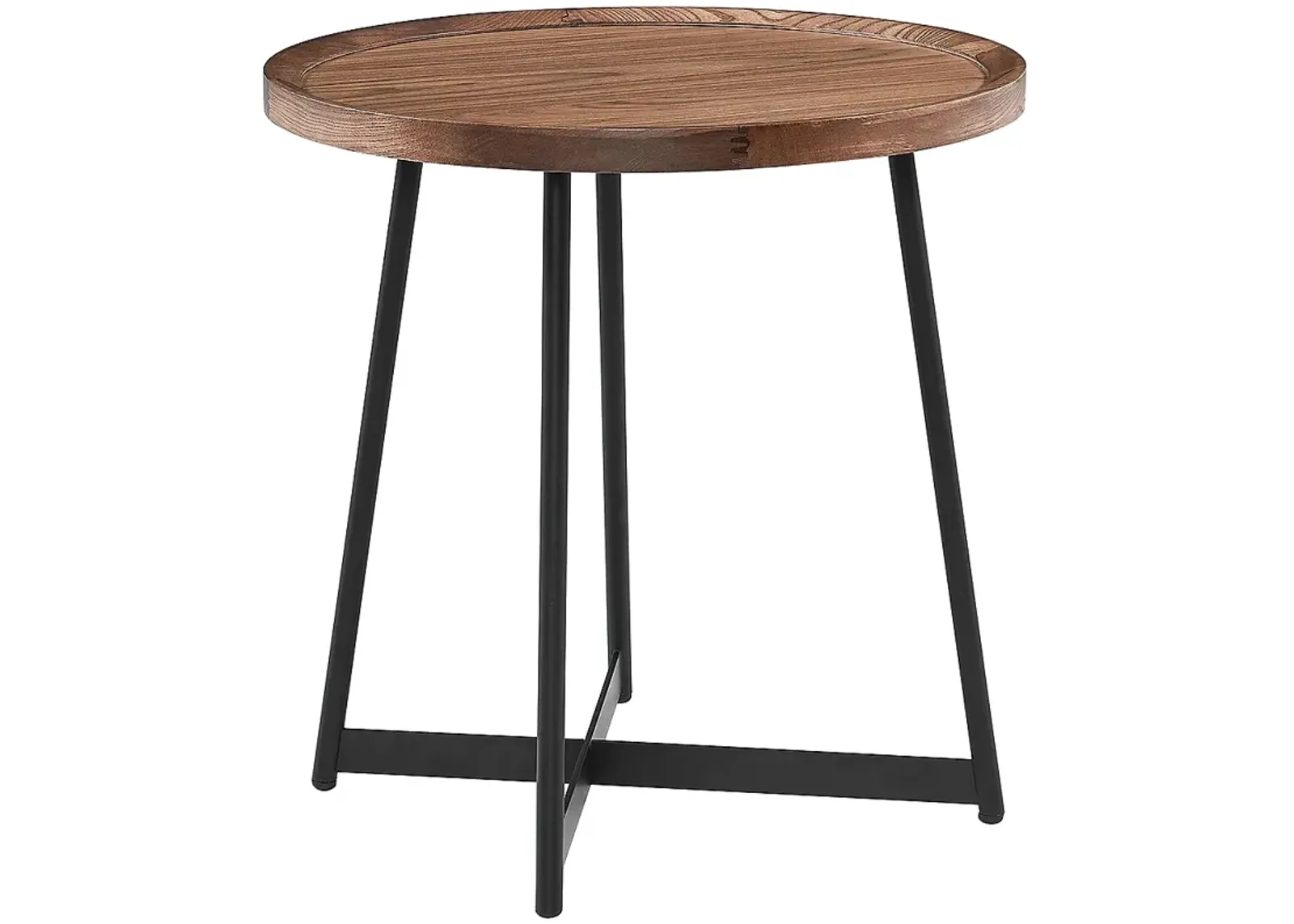 Niklaus 21 3/4" Wide American Walnut Wood Round Side Table