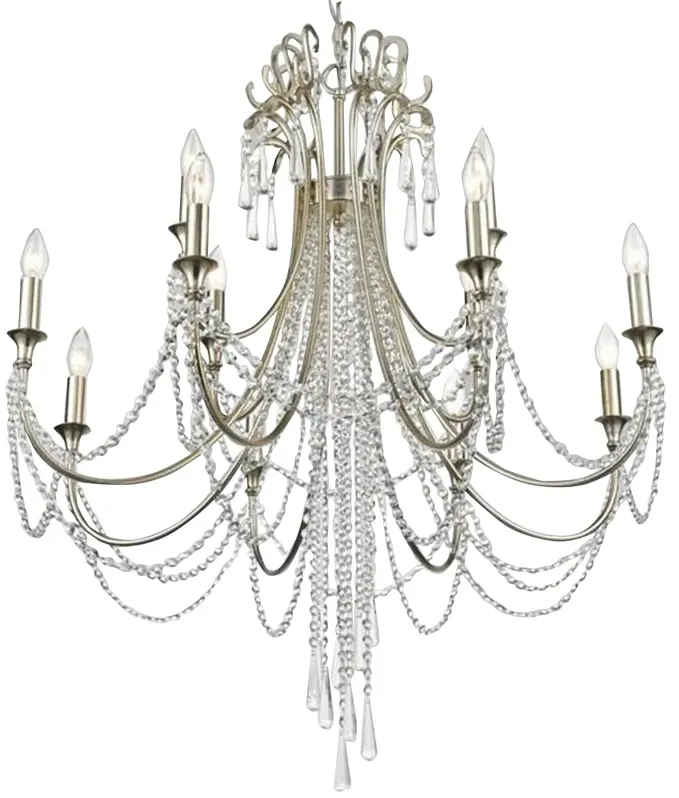 Arcadia 32 1/2" Wide 12-Light Antique Silver Chandelier