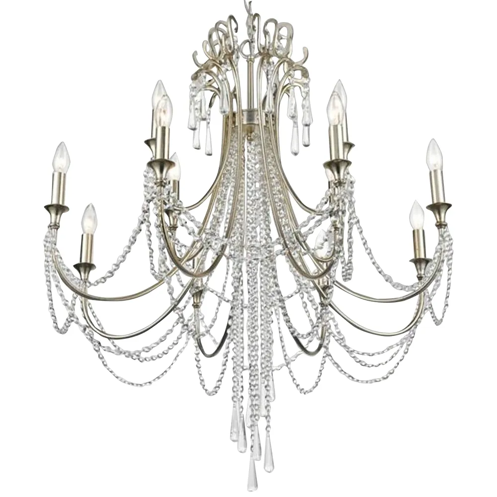 Arcadia 32 1/2" Wide 12-Light Antique Silver Chandelier