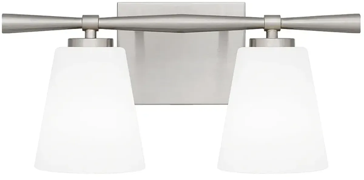 Quoizel Brindley 16" Wide 2-Light Brushed Nickel Vanity Bath Light