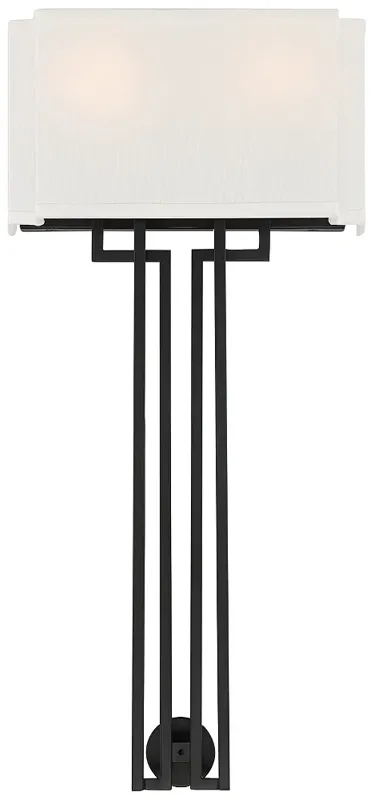 Upham 26" High Coal and Polished Nickel Wall Torchiere