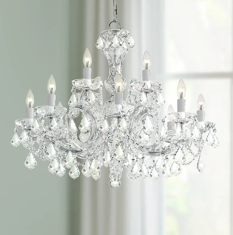 Crystorama Maria Theresa 29" Chrome and Crystal 12-Light Chandelier