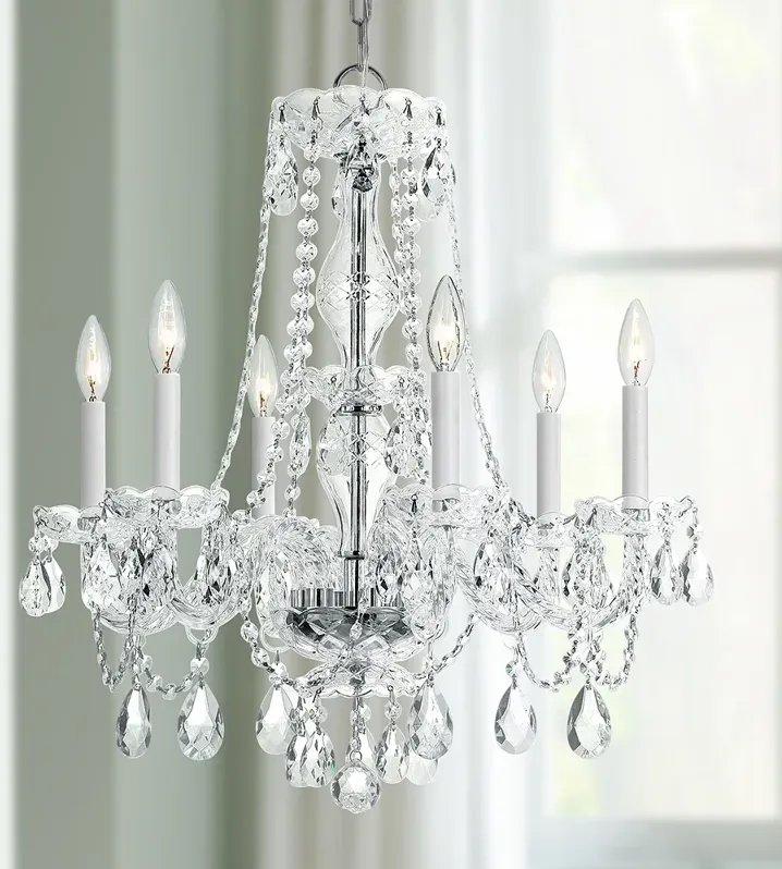 Traditional Crystal 23"W Polished Chrome 6-Light Chandelier