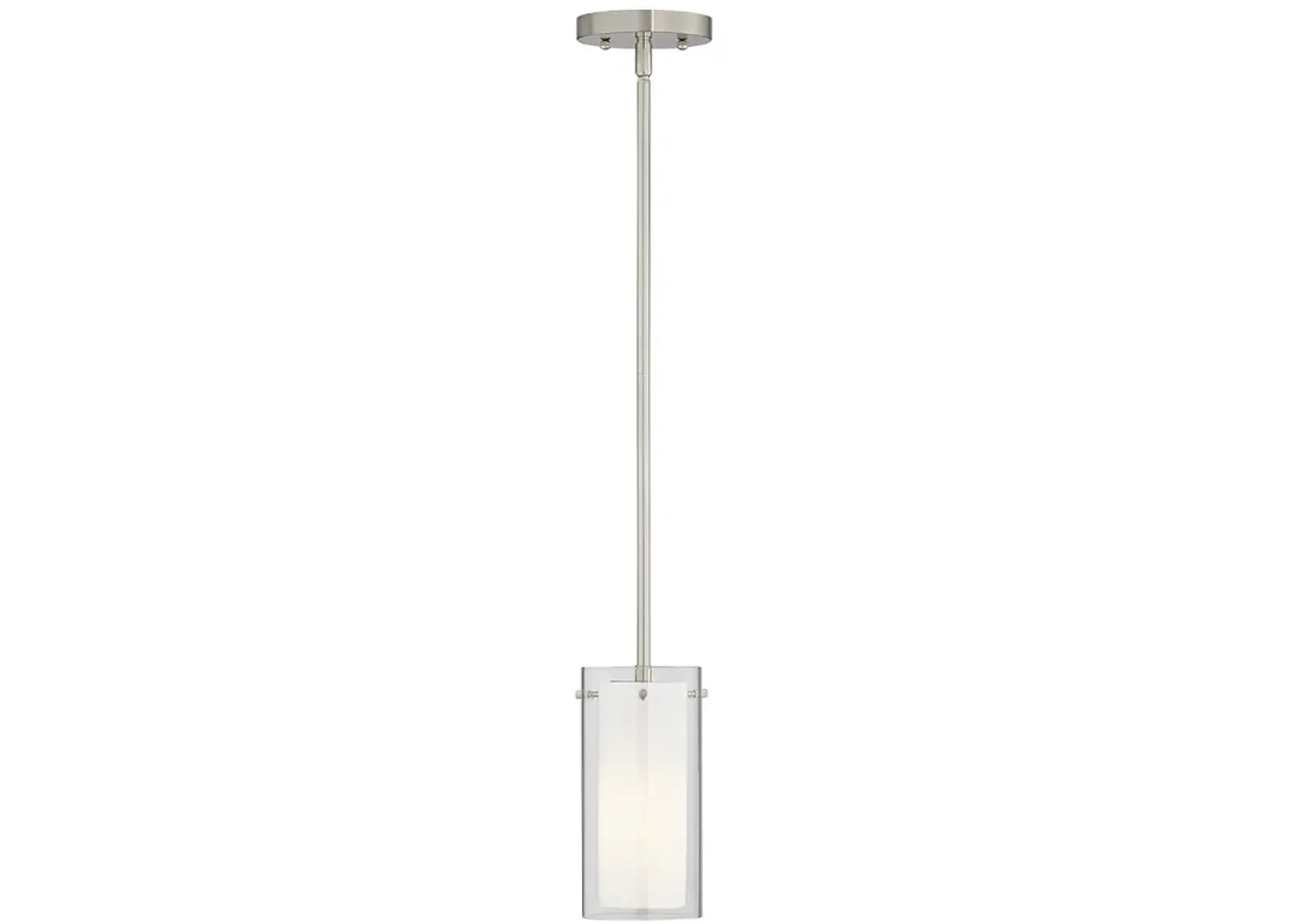 Possini Euro 5" Wide Modern Clear and White Glass Mini Pendant