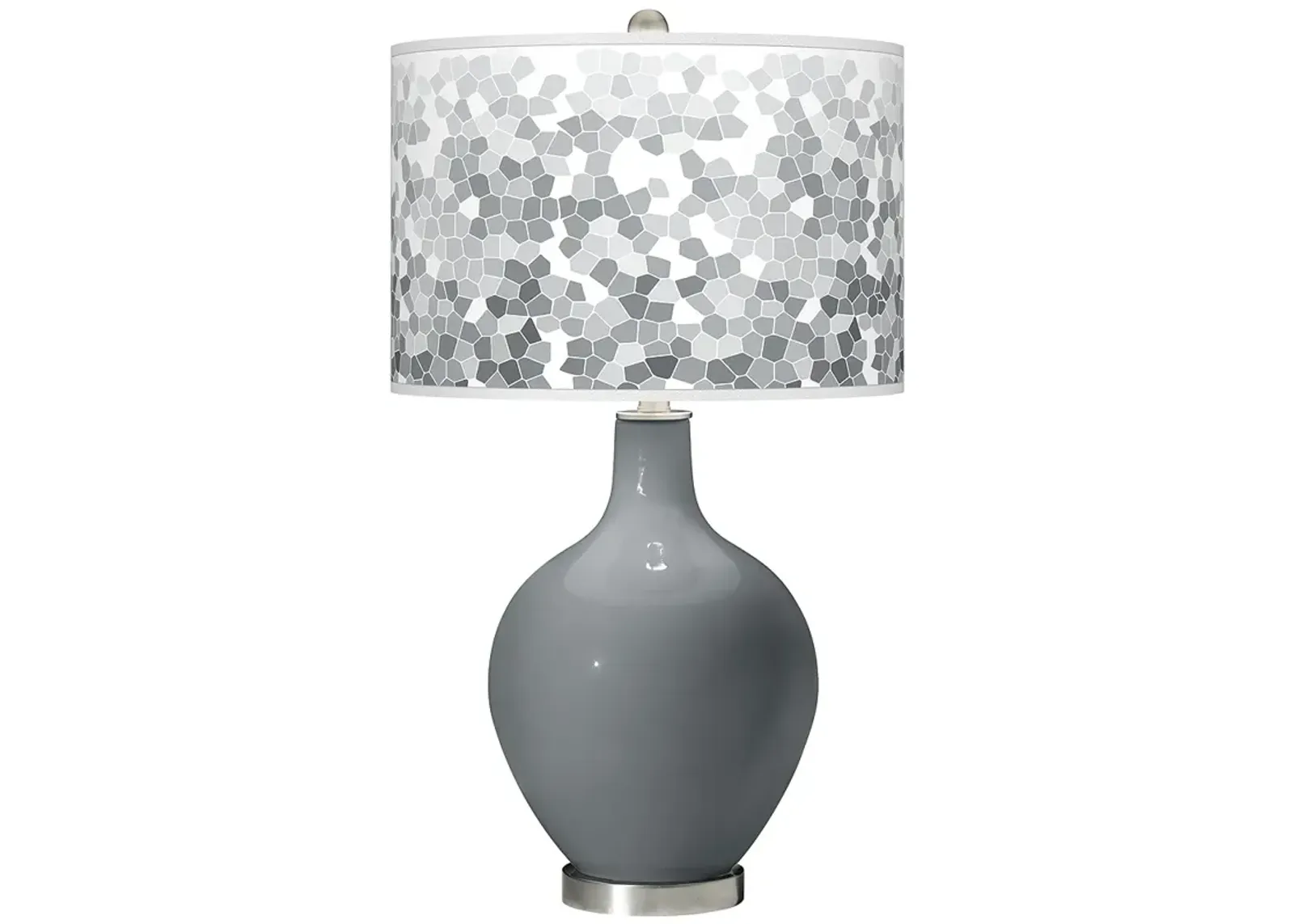 Color Plus Ovo 28 1/2" Mosaic Shade Software Gray Table Lamp