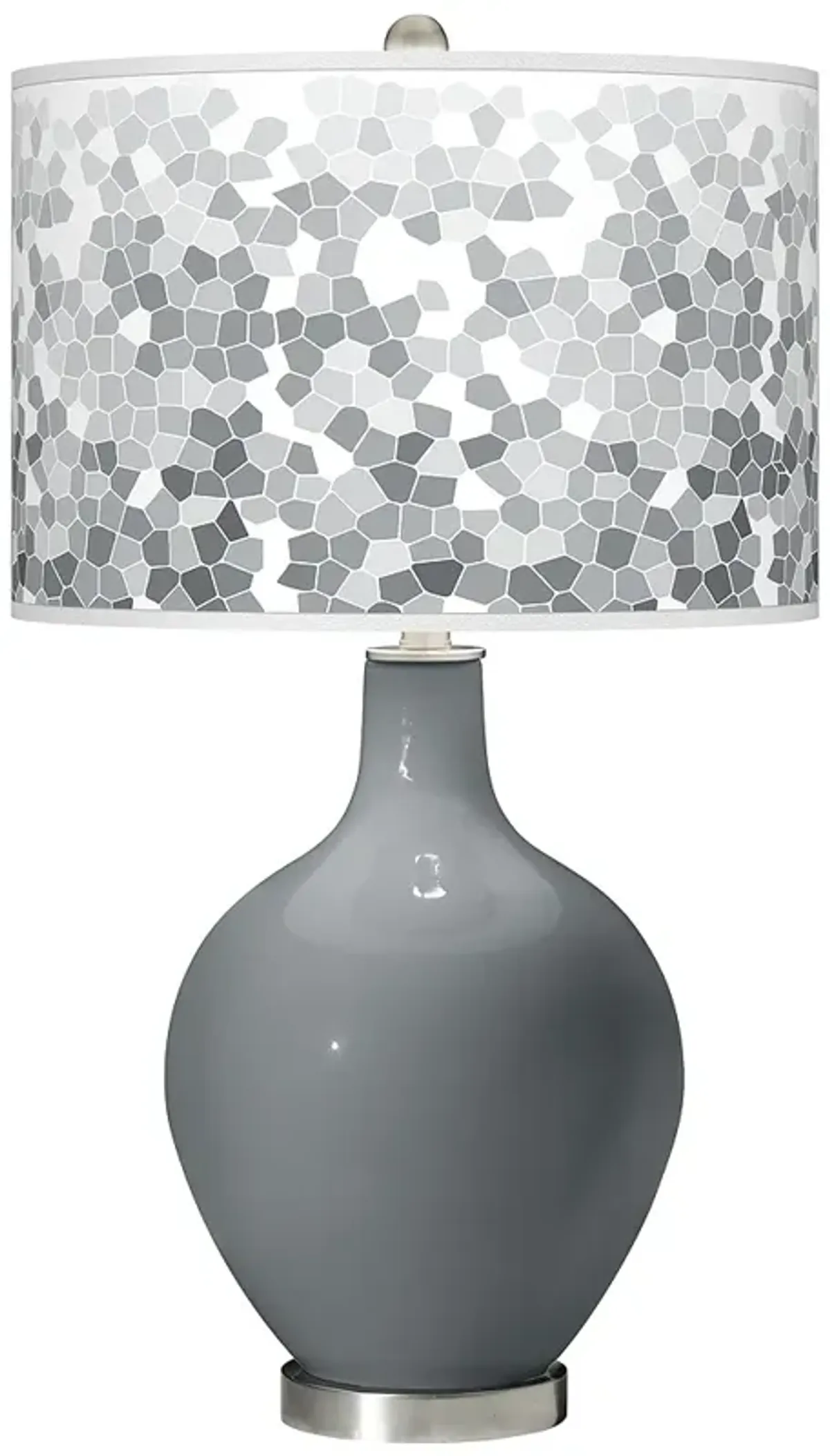 Color Plus Ovo 28 1/2" Mosaic Shade Software Gray Table Lamp