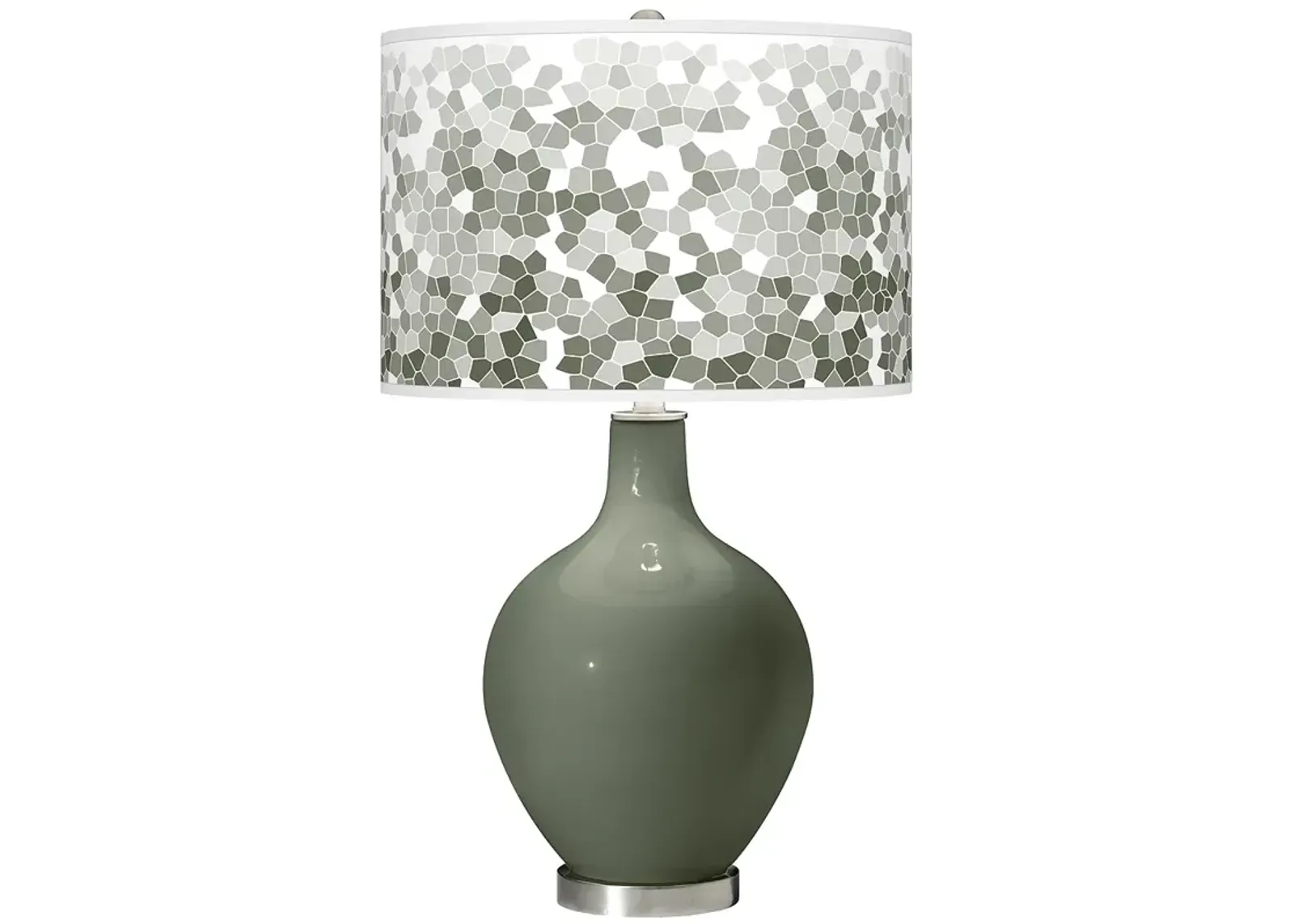 Color Plus Ovo 28 1/2" Mosaic Shade Deep Lichen Green Table Lamp