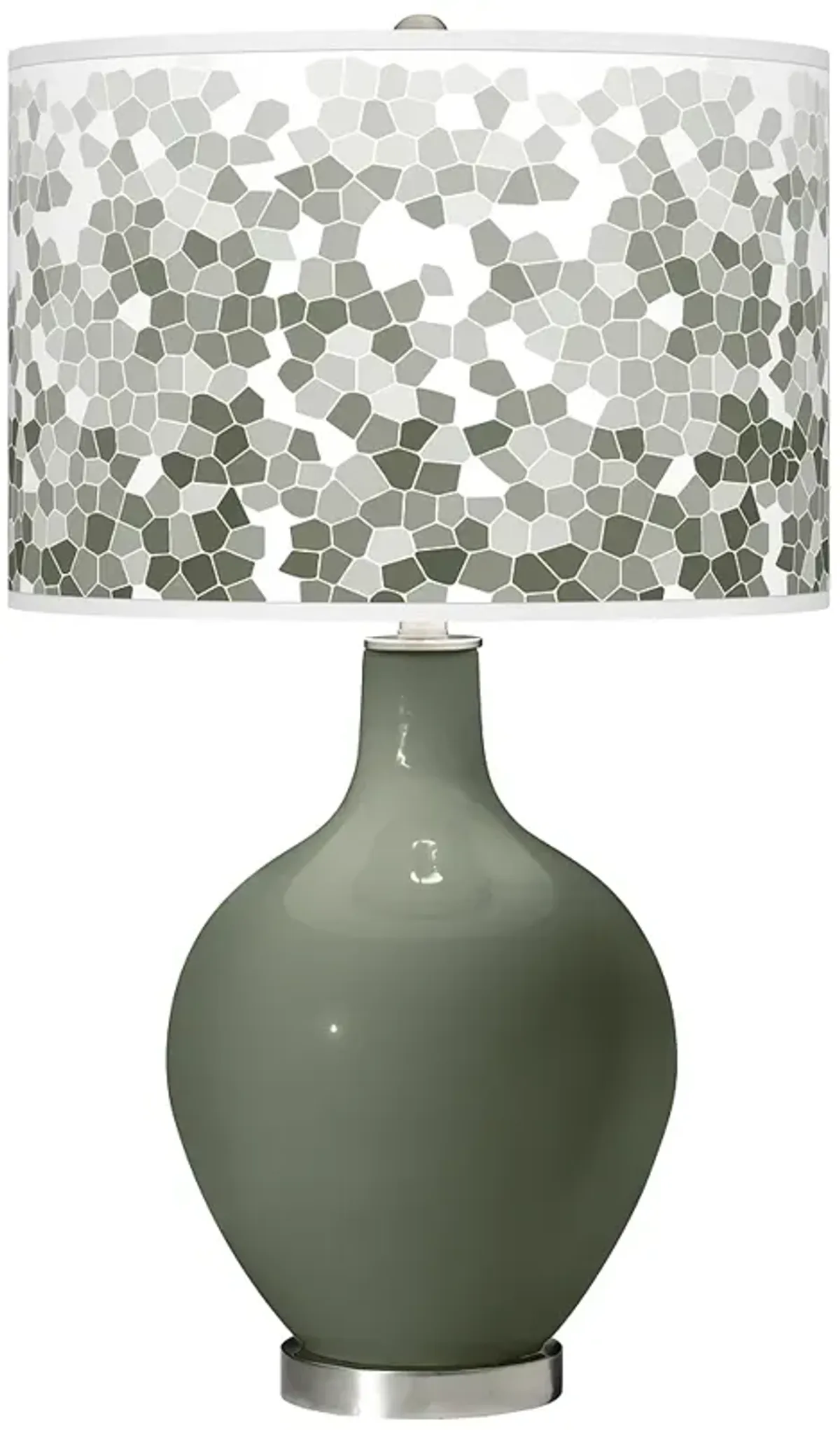 Color Plus Ovo 28 1/2" Mosaic Shade Deep Lichen Green Table Lamp