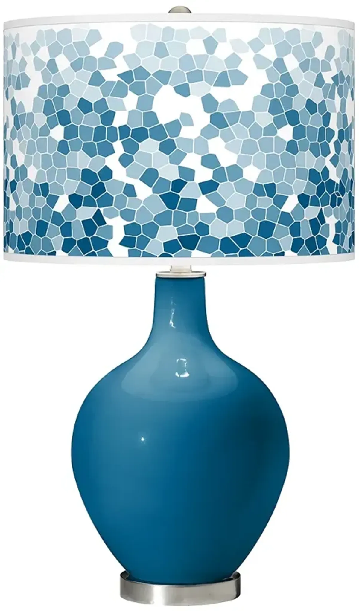 Color Plus Ovo 28 1/2" High Mosaic Shade Mykonos Blue Table Lamp