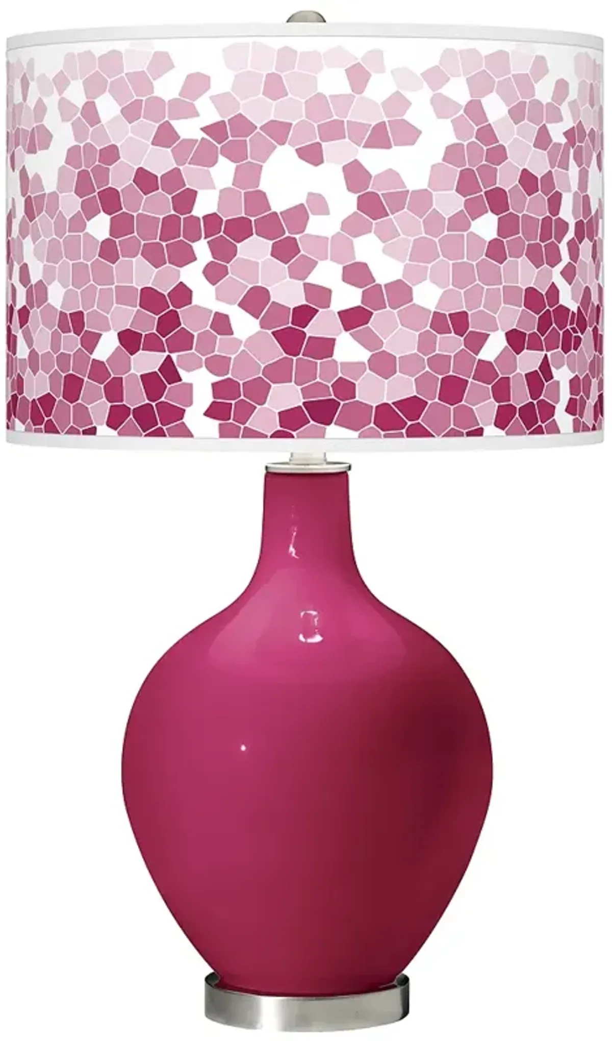 Color Plus Ovo 28 1/2" High Mosaic Shade Vivacious Pink Table Lamp